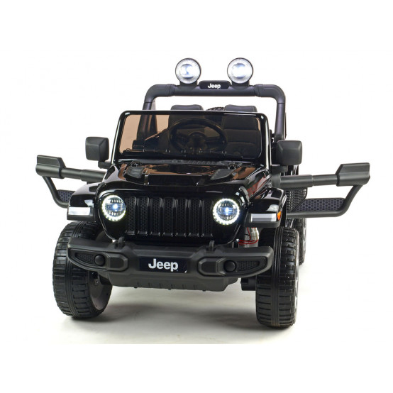 Dvoumístný teréňák Jeep Wrangler Rubicon 4x4 s 2.4G ovladačem, EVA koly a bluetooth, ČERNÝ LAKOVANÝ